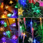 23 6 м зимняя Снежинка звезда фонарик веревка 2022 Новогоднее украшение Рождественское украшение для дома свет вечеринки декор