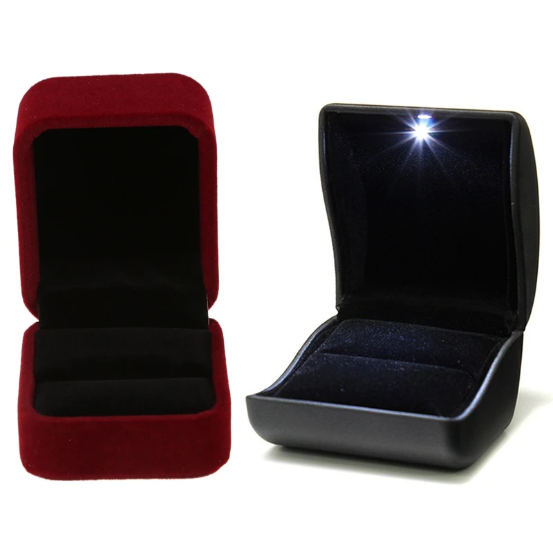 1 шт. кольцо с драгоценным камнем коробка для свадебных Обручение черного цвета