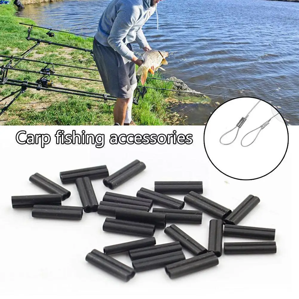 

60pcs Carp Fishing Krimps For Stiff Coated Braids Crimps Mono 1.2mm Leader For Chod Ronnie Hair Rigs 1 Rigs Or T4r7