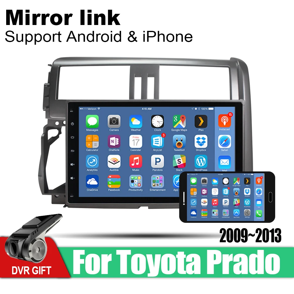 Для Toyota Land Cruiser Prado 150 2009 ~ 2013 аксессуары Android автомобильный мультимедийный плеер