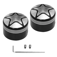 2x motorcycle front axle nut covers caps cnc aluminum black for harley sportster touring softail dyna vrsc fat bob wide glide