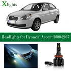 Xlights для Hyundai Accent 2001 2002 2003 2004 2005 2006 2007 светодиодные фары ближнего света лампы фары Canbus без ошибок авто светодиодные аксессуары для света 12 В 24 В 6000 К