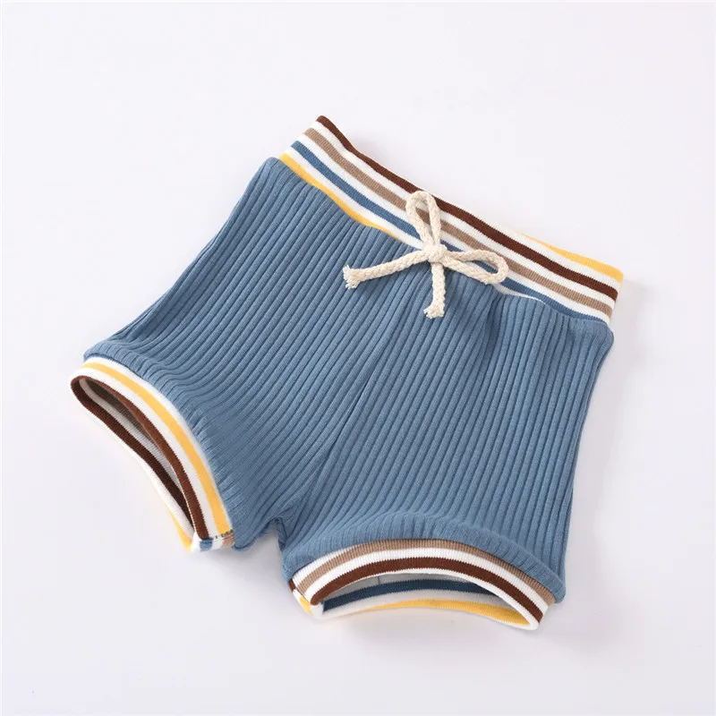 

Newborn Baby Girls Clothes Summer Knitted Crop Tops Striped Shorts 2 PCS Outfits Infant Boys Ribbed Clothing Set 0-24M