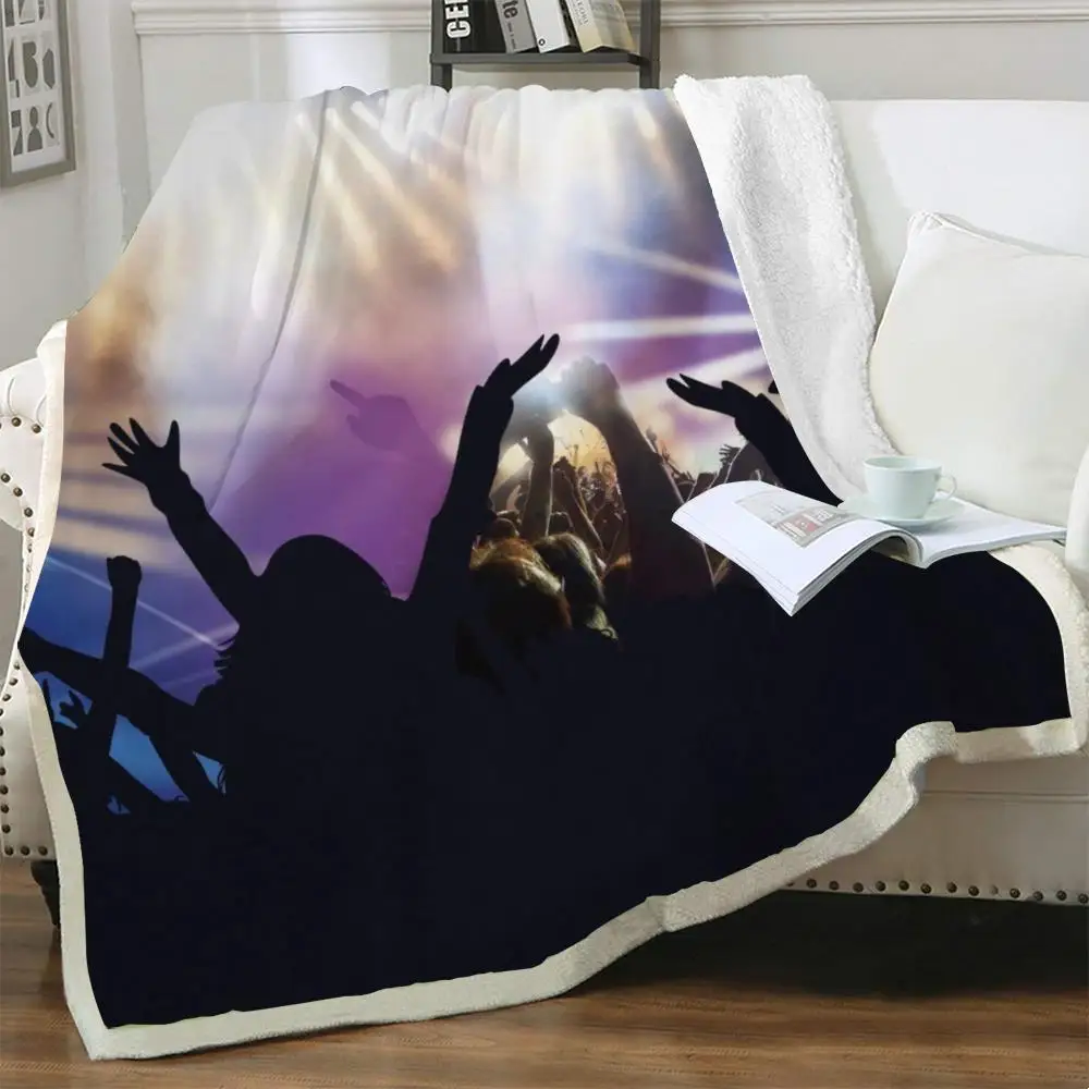 

Одеяло NKNK для детской вечевечерние, барное плюшевое покрывало в стиле рок, покрывало для кровати, одеяло из шерпы в винтажном стиле