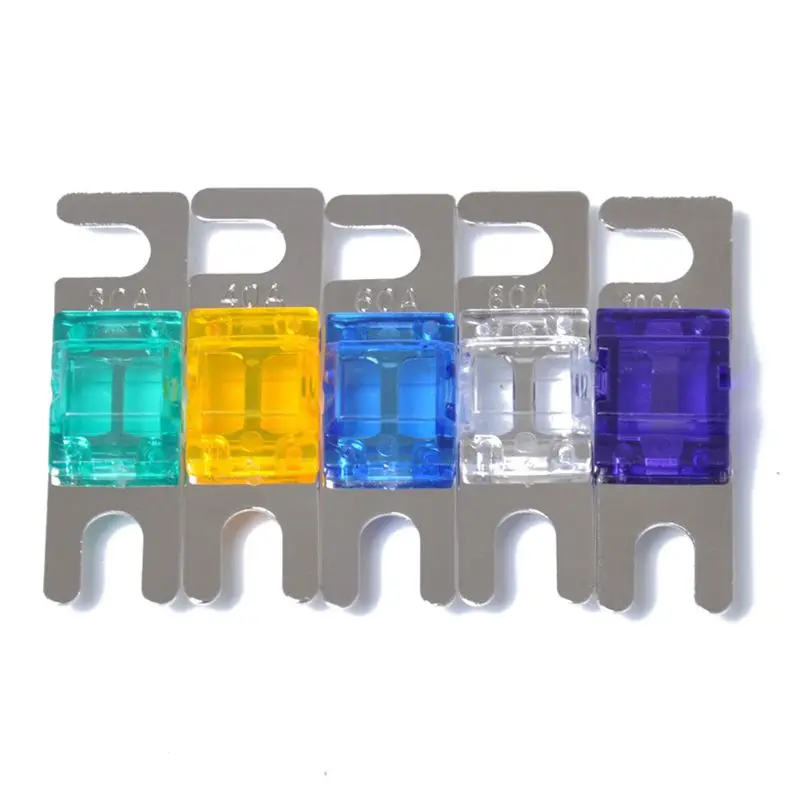 

5Pcs/Set 30/40/60/80/100A Nickel Plated Car Stereo Audio 32V AFS Mini ANL Fuses Auto Stud Fuses Circuits Protection Fuse