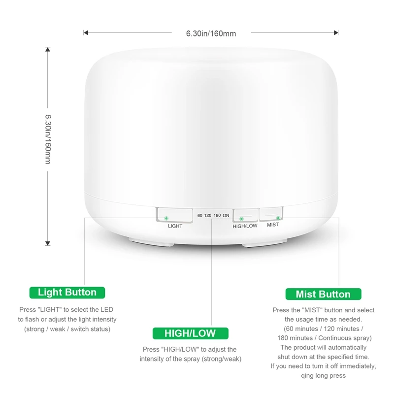 500 мл пульт дистанционного управления увлажнитель воздуха Арома эфирные масла