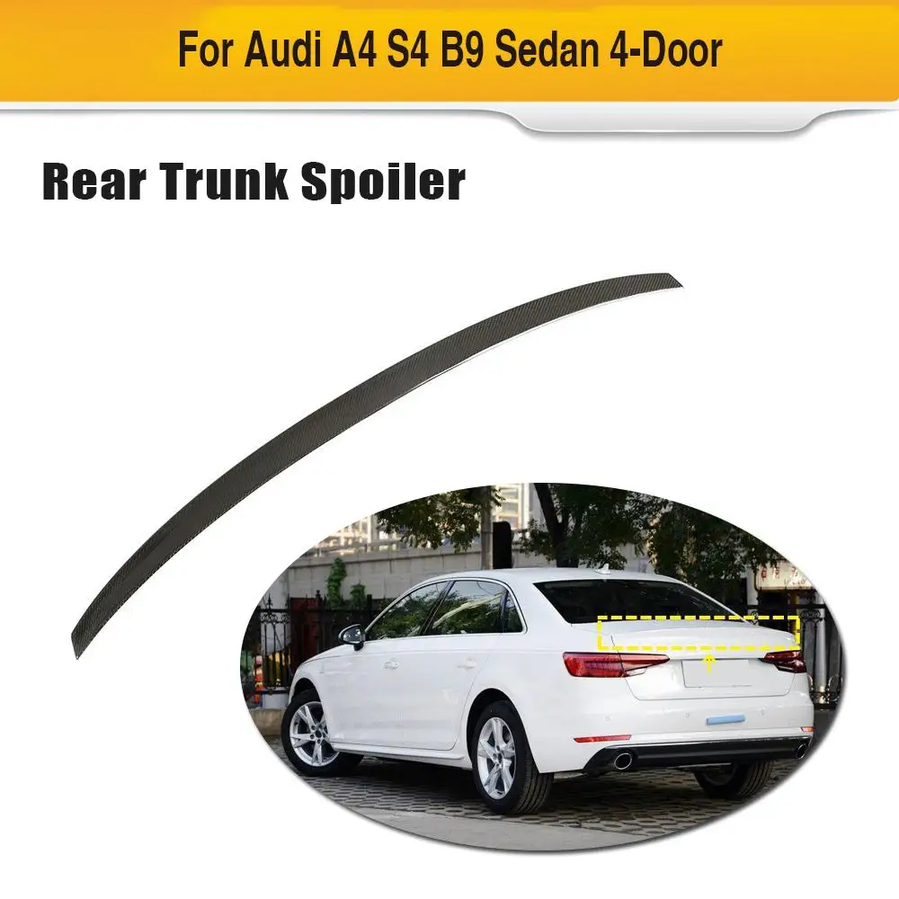 

S4 B9 Car Rear Trunk Spoiler Wing Lip for Audi A4 Sline S4 B9 2017 2018 2019 Carbon Fiber Rear Spoiler Wing Boot Lip