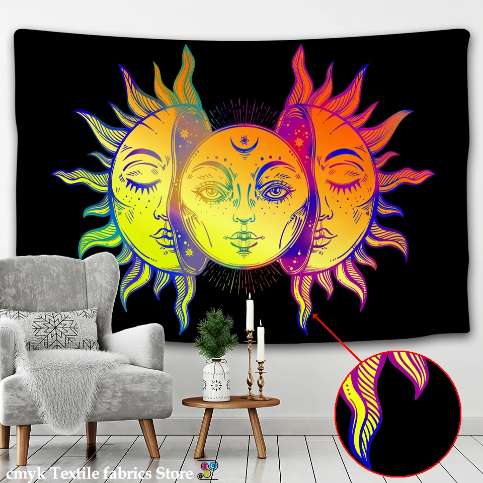

Mandala Tapestry White Black Sun And Moon Tapestry Wall Hanging Gossip Tapestries Hippie Wall Rugs Dorm Decor Blanket 95x73cm