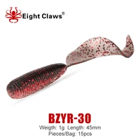 eight claws 15pcs 45mm1g twist tail artificial soft bait fishing lure silicone jig wobbler swimbait fishing grub worm soft bait