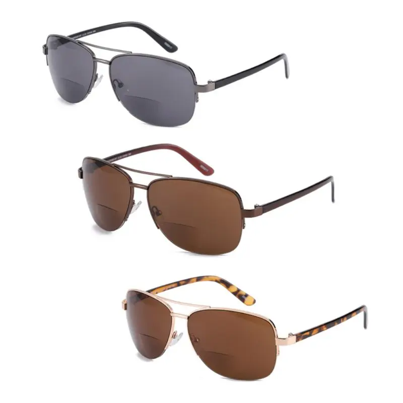 

Men Women Bifocal Reading Glasses Sunglasses Sun Readers Half Frame Presbyopic