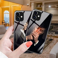 peaky blinders thomas shelby phone case glow luminous glass for iphone 13 11 12 pro xr xs max 8 x 7 6s plus se 2020 mini covers