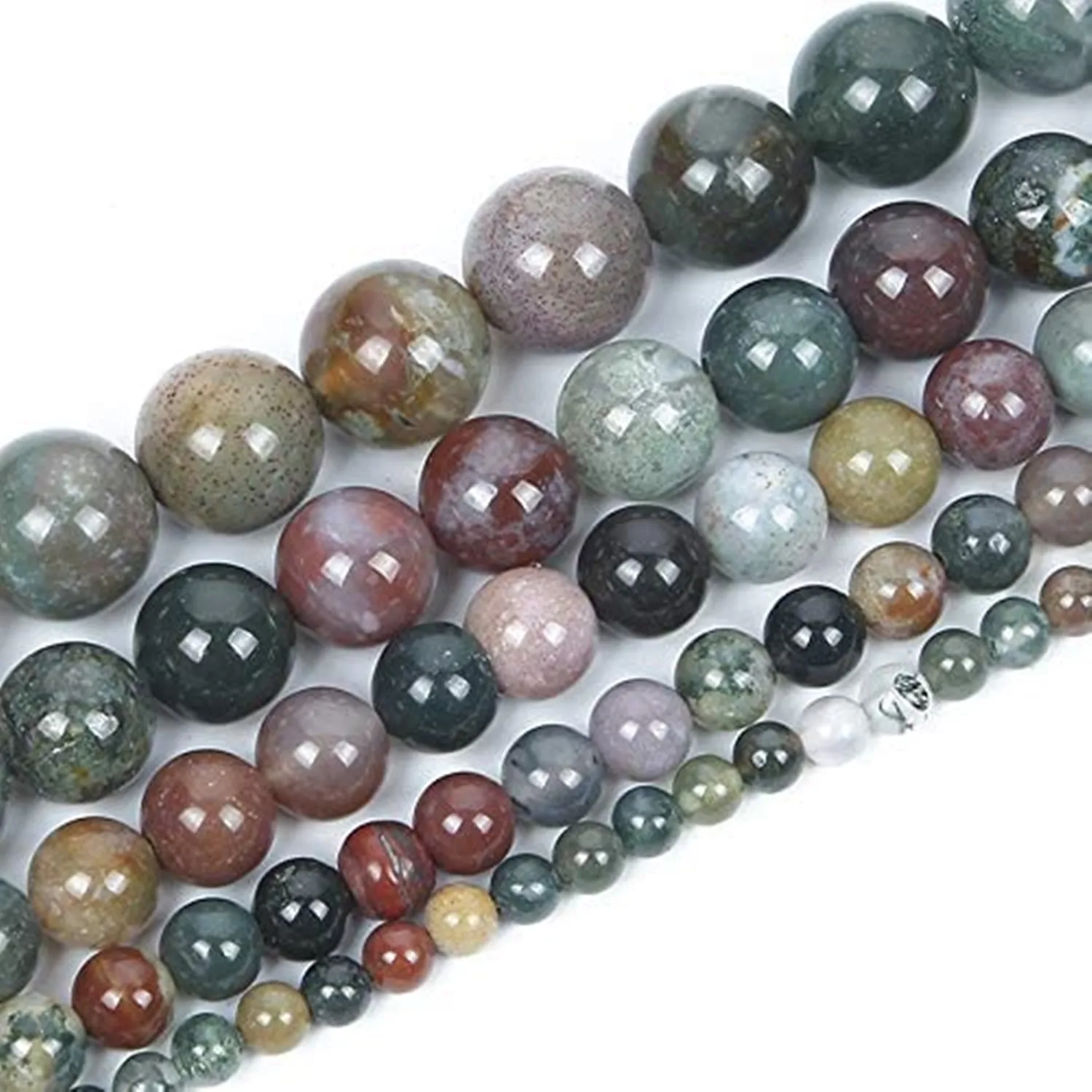 

LW002 6/8/10mm Agate from India Beads for Jewelry Making, Energy Stone Healing Power,Enjoy DIY Fun