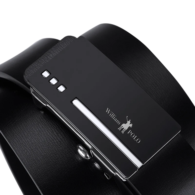 Мужской брендовый ремень из кожи с натуральным лицевым покрытием WilliamPolo