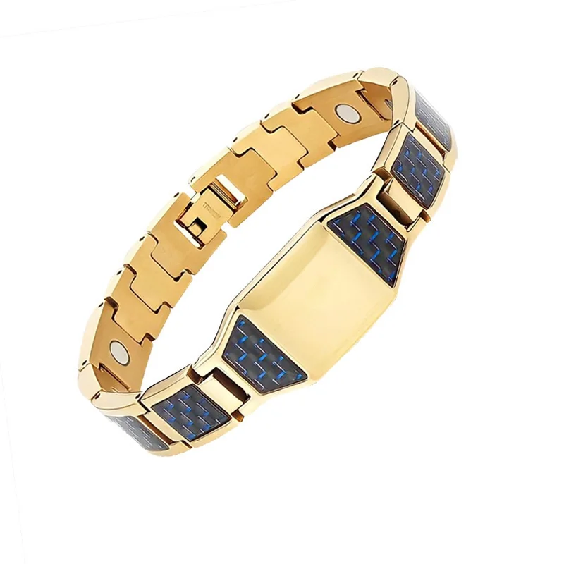 Браслет мужской из углеродного волокна и нержавеющей стали для магнитной