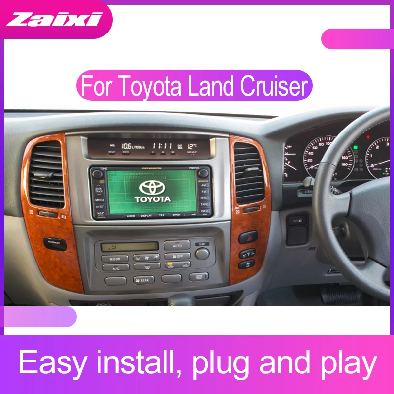 ZaiXi 2 DIN Android Сенсорный экран для Toyota Land Cruiser 100 2002 ~ 2008 автомобильный мультимедийный