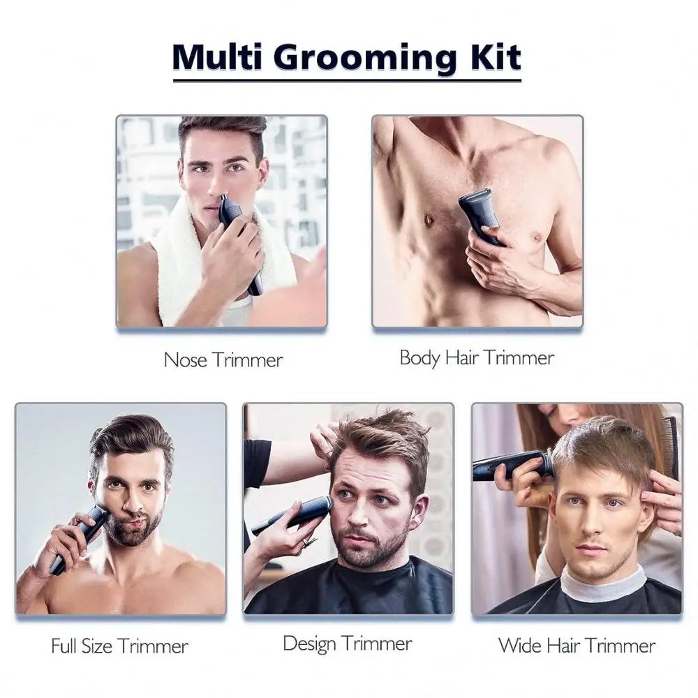 17-piece grooming kits hair clipper for men waterproof trimmer professional mustache trimer electric haircut machine | Бытовая техника
