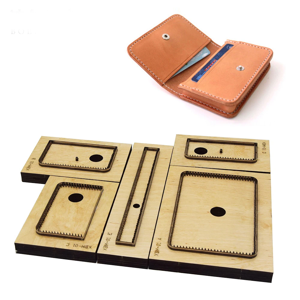 

5pcs/set DIY leather craft women card holder folded wallet knife mould die cutter hand machine punch tool pattern 105x70mm