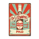 Винтажный постер Dr Pepper, жестяная вывеска, металлический декор, металлический плакат, металлическая наклейка, металлическая живопись, настенный плакат