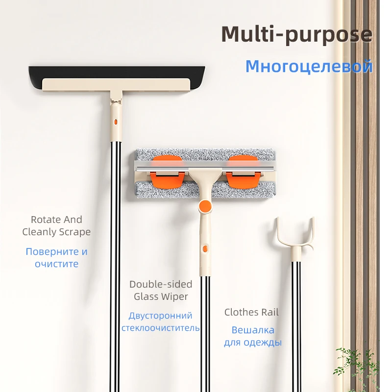 Швабра силиконовая сменная с 3 головками Волшебная Веник для мытья окон