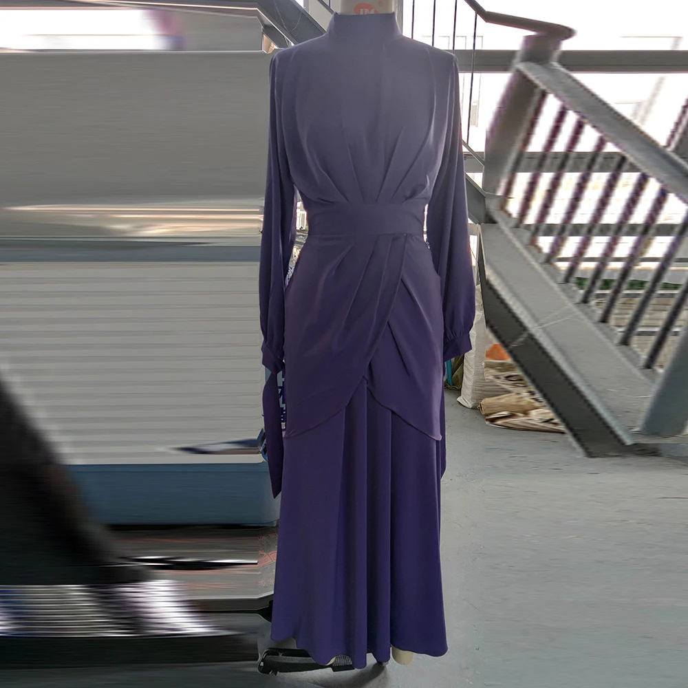 

Purple Vestidos Abaya Dubai Turkey Muslim Fashion Hijab Dress American Islam Clothing African Dresses For Women De Moda Musulman