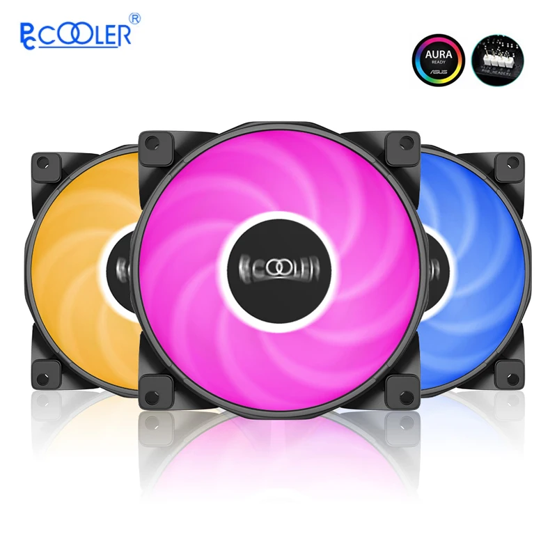 

PCCooler Cooling Fan ARGB 12V 120mm PWM Silent Heatsink Adjustable 12V 4Pin Aura Sync Radiator PC Cooler Fan Cooling RGB Fans