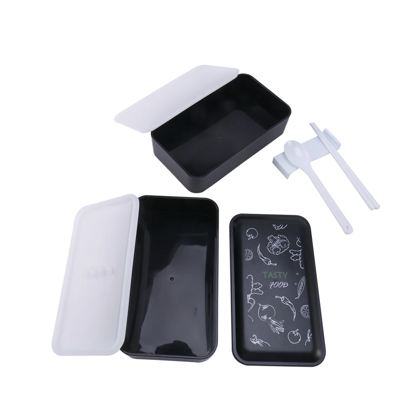 1200ML Lunch Box Double Deck with Dinnerware and Tote Bag Bento Student Workers Food Storage | Дом и сад