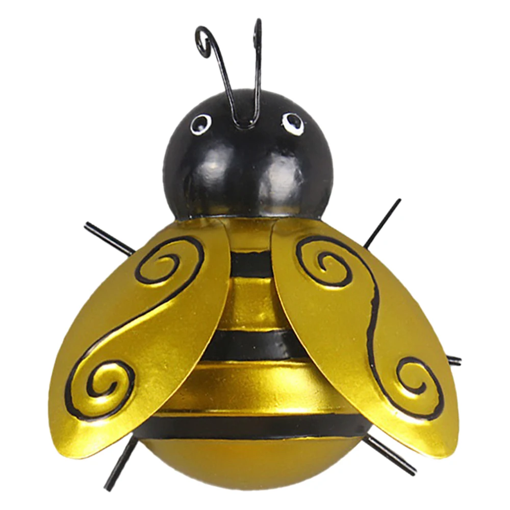 

Hanging Bee Wall Decor Metal 3D Bees Wall Art Ornaments for Indoor Outdoor Garden Yard Lawn Decoration Sculpture with Hook