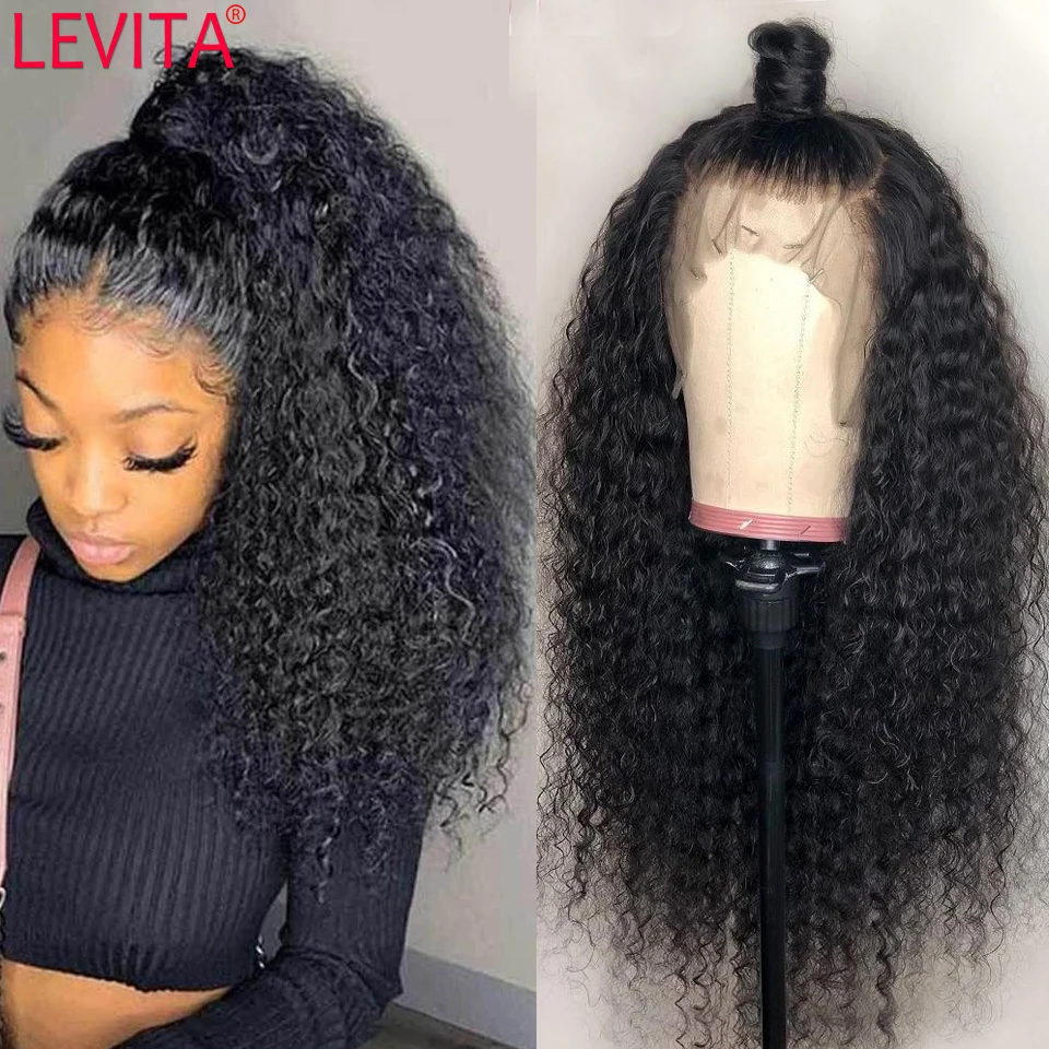 30 Inch Brazilian Curly Lace Front Human Hair Wigs For Women Closure Wig Afro Kinky Curly Human Hair Wig 13x4 lace frontal Wig