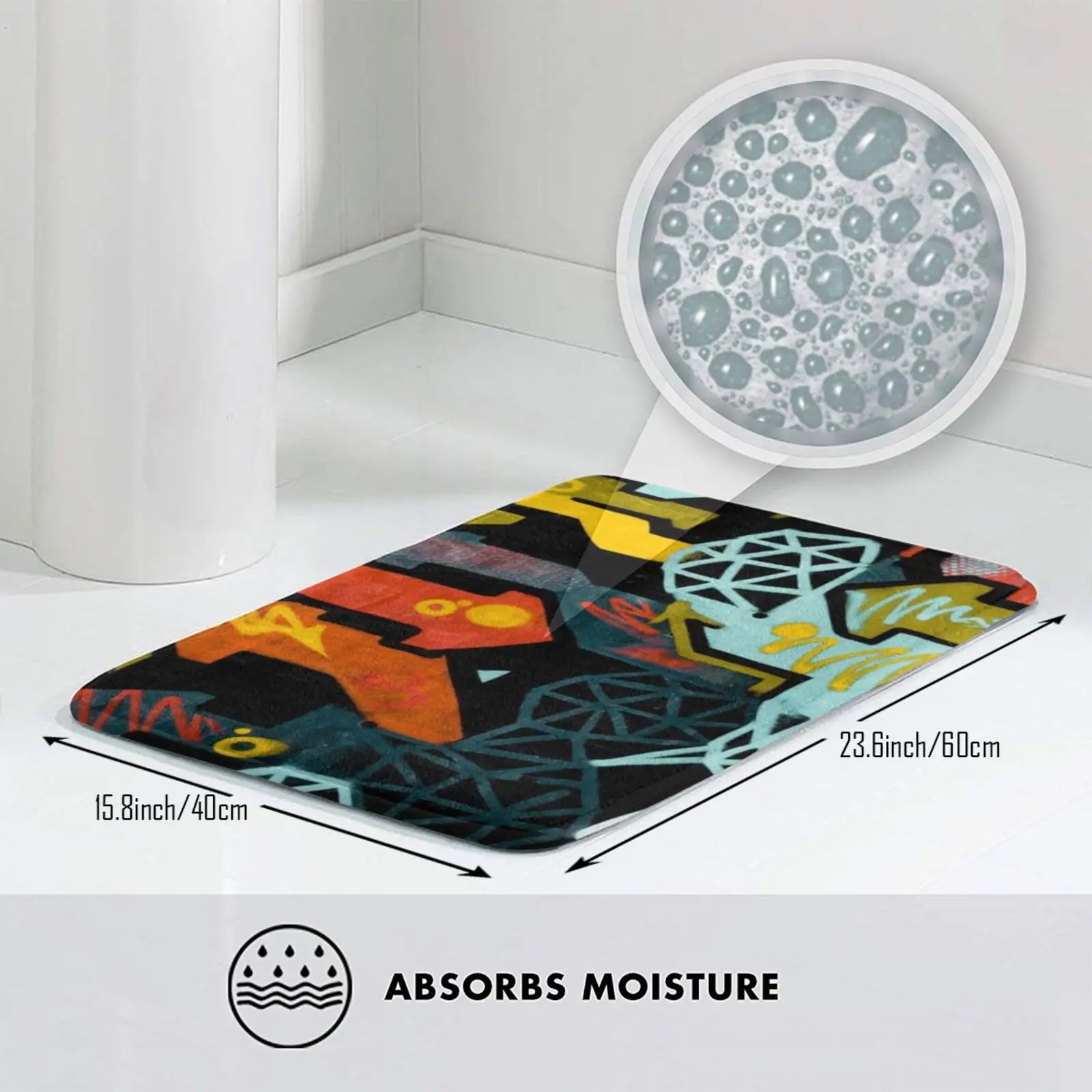 Коврик в стиле абстрактного минималистского дизайна Мягкий Нескользящий с