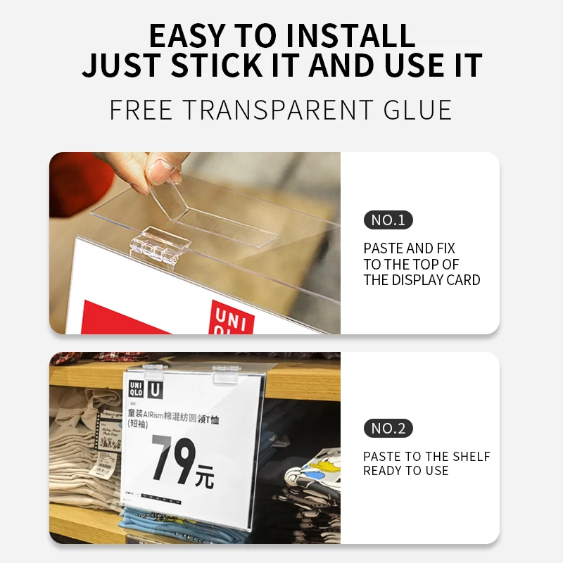 Acrylic Price Tag Commodity Introduction Card Supermarket Display Transparent Shelf Label Sticker Clothing Store A4 | Красота и