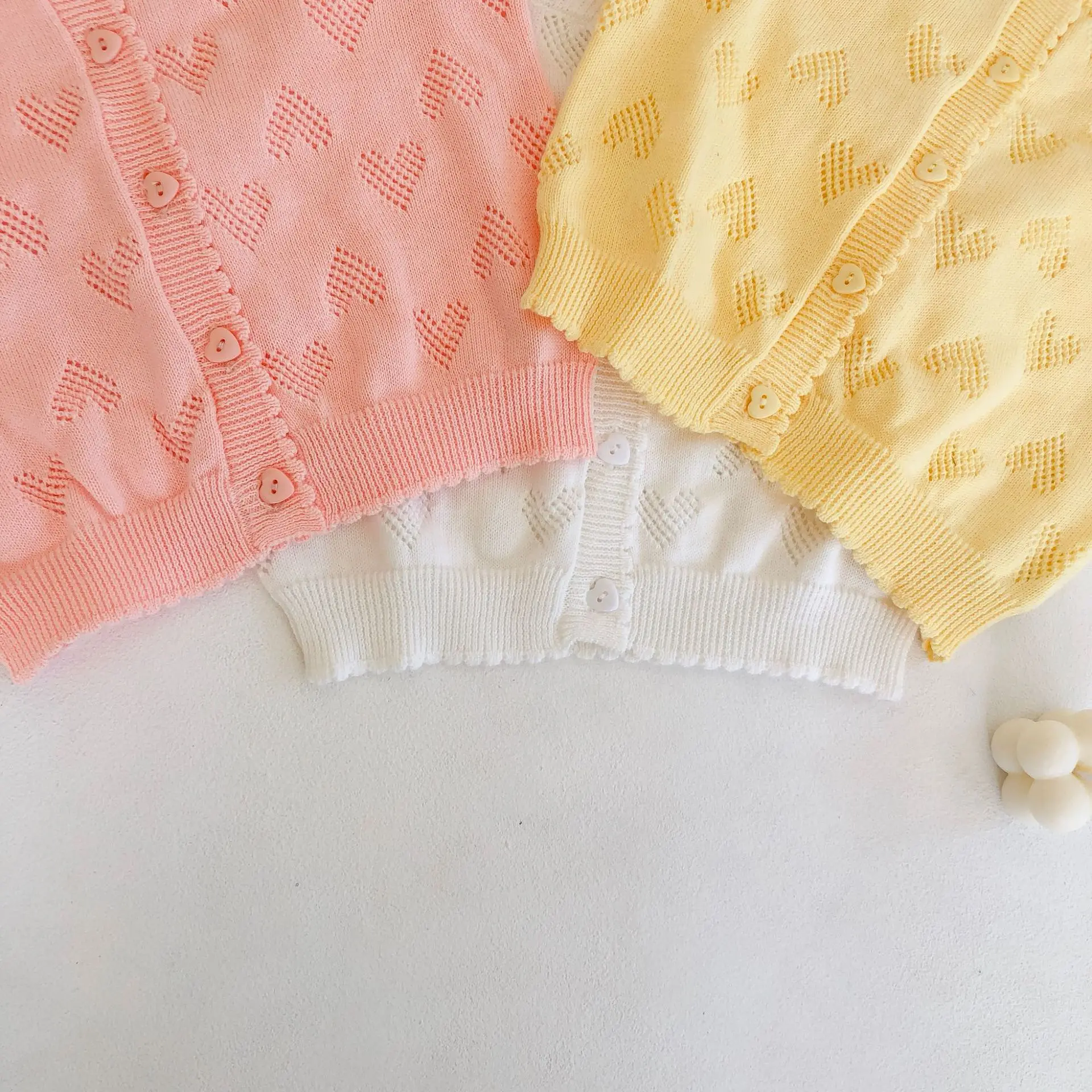 Кардиган для девочек 0-24 мес. свитер новорожденных осенняя одежда детей вязаный