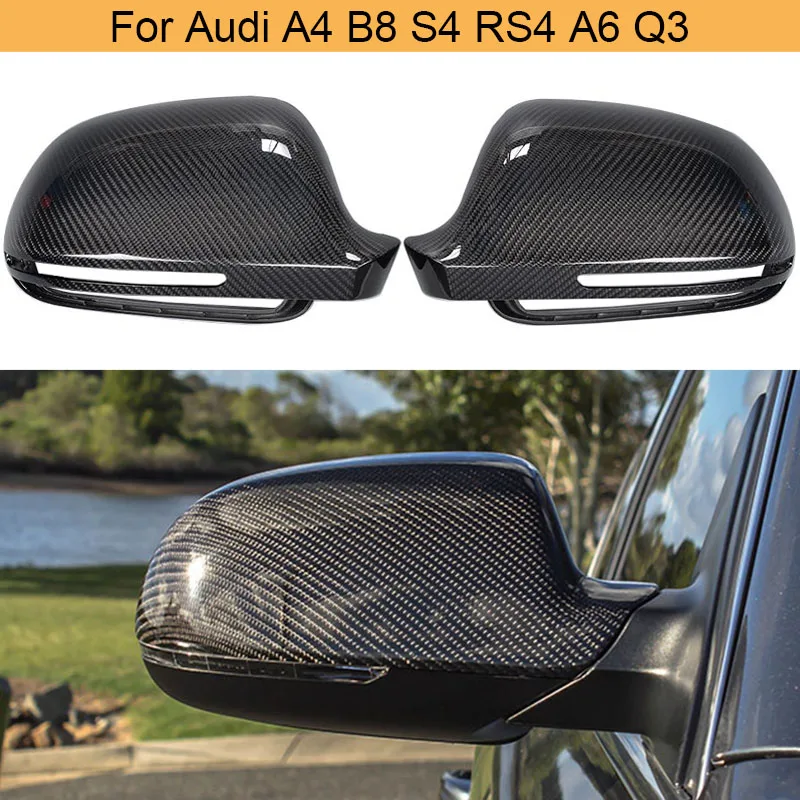Чехлы для автомобильных зеркал заднего вида из углеродного волокна Audi A4 B8 S4 RS4 A6