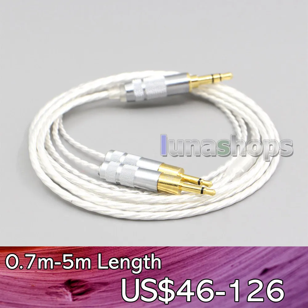 

LN006645 3.5mm XLR 4.4mm 2.5mm Hi-Res Silver Plated 7N OCC Earphone Cable For Sennheiser HD700 Headphone