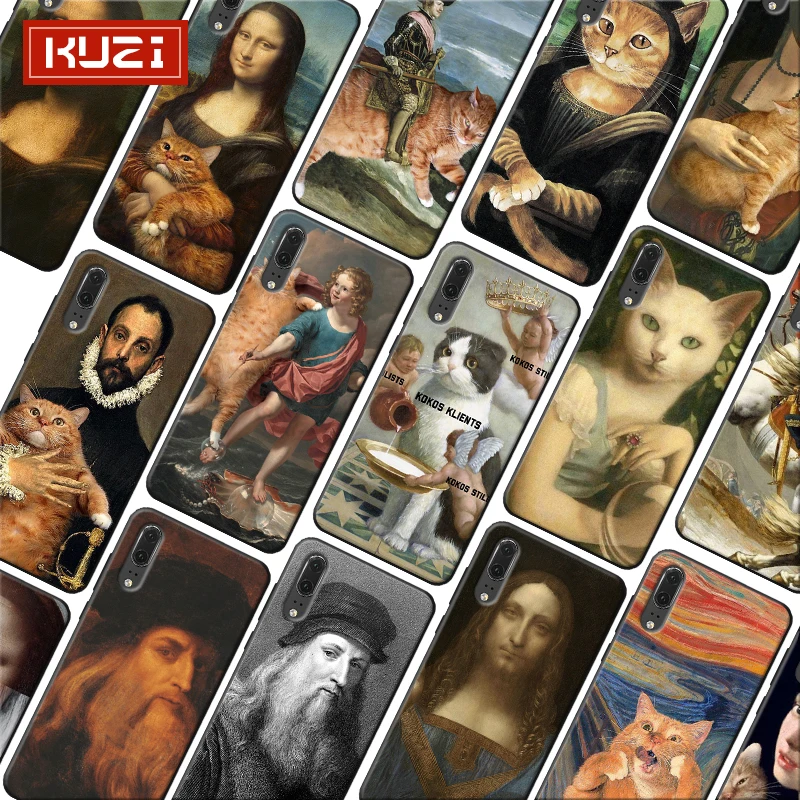 Мягкий силиконовый чехол для телефона huawei mate 30 pro p20 p30 20 lite Funny da Vinci Mona Lisa Pat
