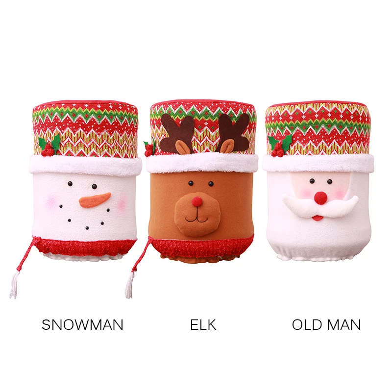 New Christmas Dust Cover Water Bucket Dispenser Container Bottle Purifier Xmas Home Decoration Cute Buskets Covers Quicksand | Дом и сад