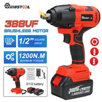 mustool 388vf 1200n m high torque brushless electric impact wrench 12 socket cordless wrench power tools for makita 18v battery