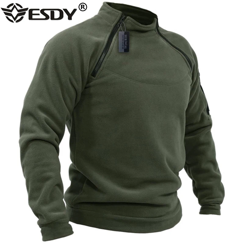 US Men's Tactical Outdoor Jacket Hunting Clothes Warm Zippers Fleece Pullover Man Windproof Spring Winter Coat Thermal Underwear