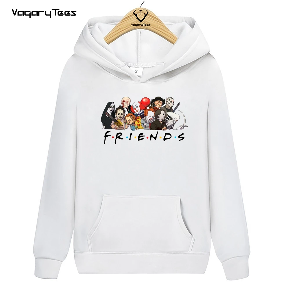 

Newest Design Friends Hoodies with horror movie characters Print Hoodies Sweatshirts Men's Personality Geek Style Tops Pullovers
