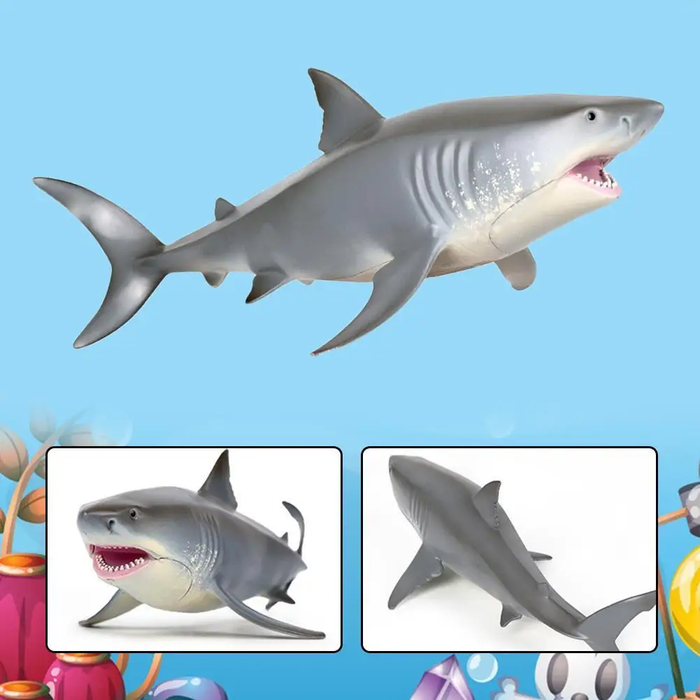 

Megalodon Big Shark Model Sea Life Animals Action Figure Big Figure Toy For Kids Shark Oean Animal White L3V1