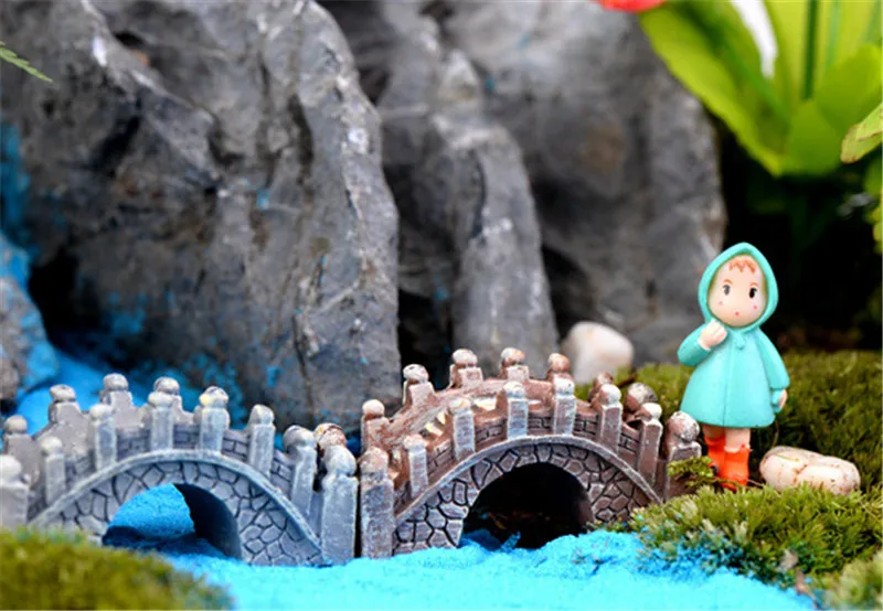 Multi-styles cute Mini Stool Couples animals trees Bridge Miniatures Micro Landscape Action Figures fairy garden supplies | Дом и сад