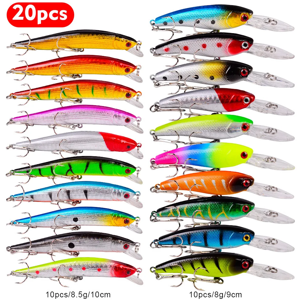 

20PCS Fishing Lure Set Fishing Hard Bait Mini Minnow Floating Swing Crankbait Crazy Wobblers Artificial Bionic Crank Lures
