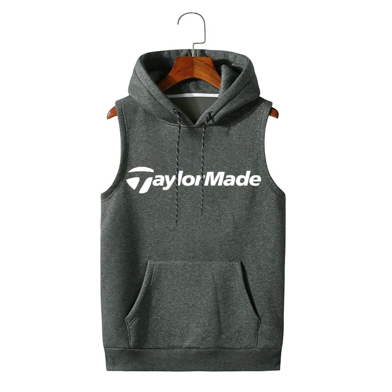 

Толстовка Taylormade Мужская повседневная, брендовая флисовая без рукавов, однотонная Базовая кофта с капюшоном, пуловер с карманами, 2021