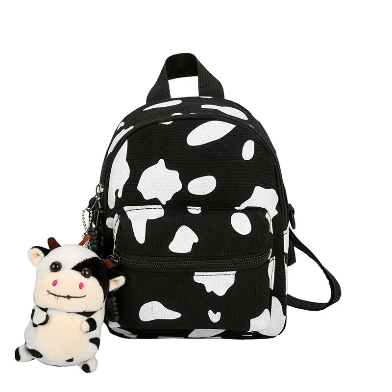 

Mini Backpack Women 2021 Cute Cow Shoulder Bag For Teenage Girls Kids Multi-Function Small Bagpack Female Ladies School Backpack