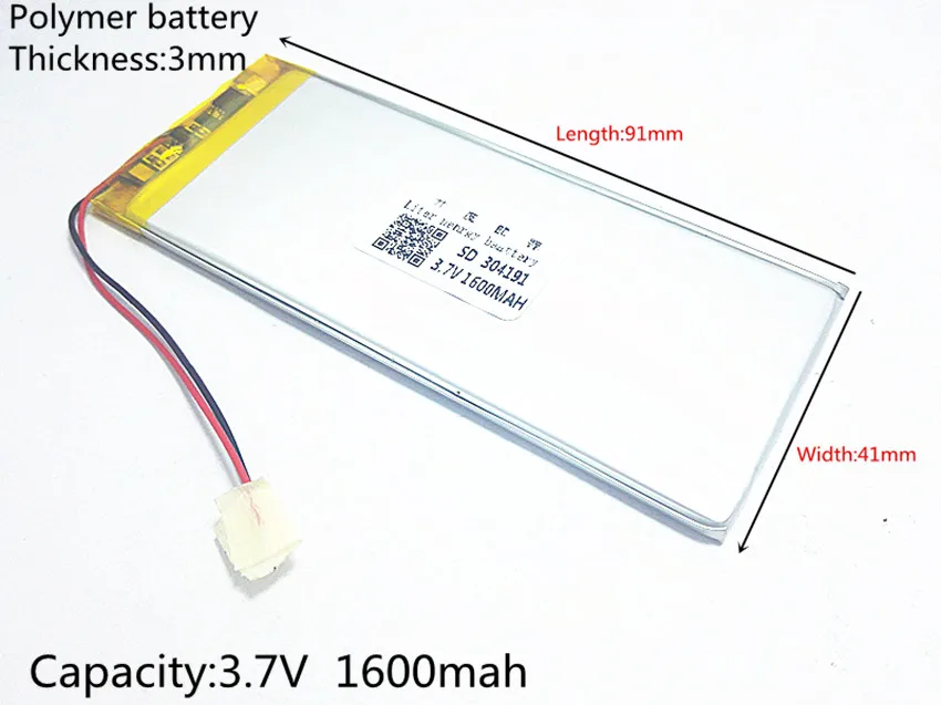 304191P 3,7 V KEBE PL304191 304192 PL304190 1600MAH литий-ионный полимерный аккумулятор для Китая клон S6 S9600 MTK телефон