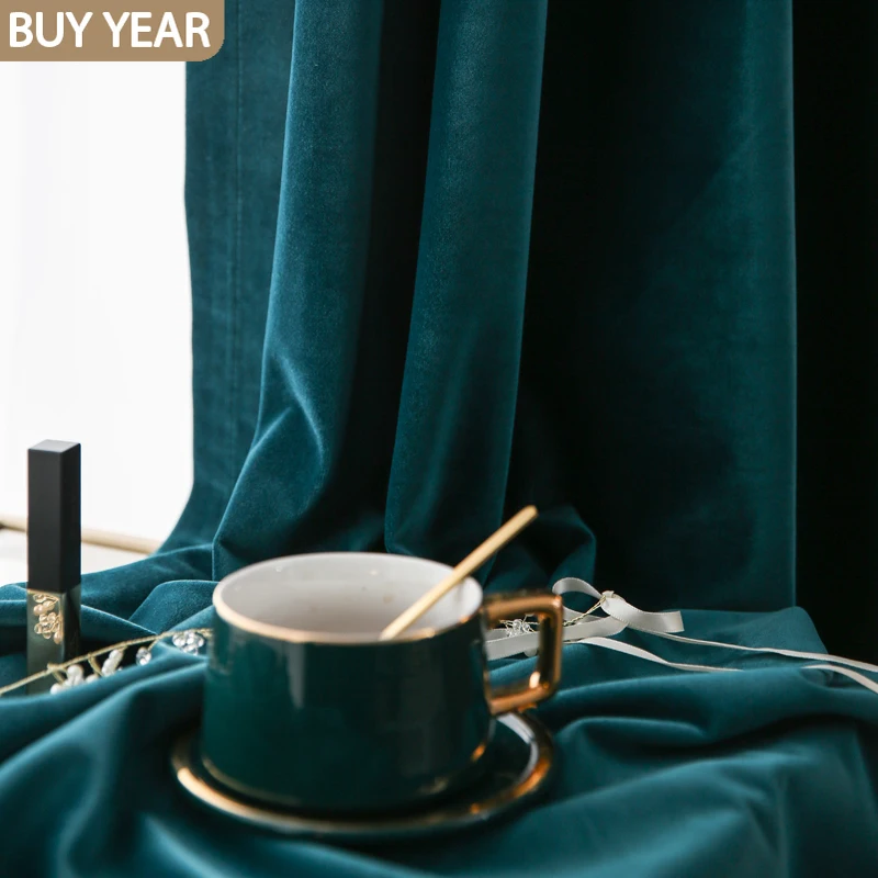 Шторы в скандинавском стиле для гостиной столовой спальни бархатные однотонные