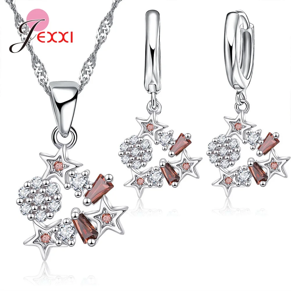 Женское колье из серебра 925 пробы с подвеской в виде звезды и снега | Украшения