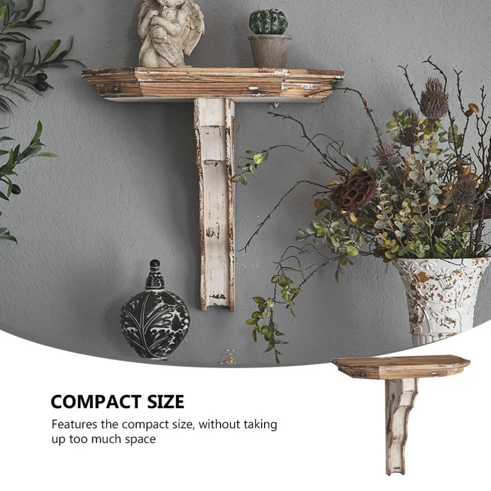 

1pc Retro Style Wall Storage Rack Sundries Storage Shelf Wall-mounted Rack