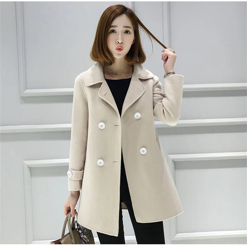 Женское шерстяное пальто красный серый розовый облегающий Топ с длинным рукавом