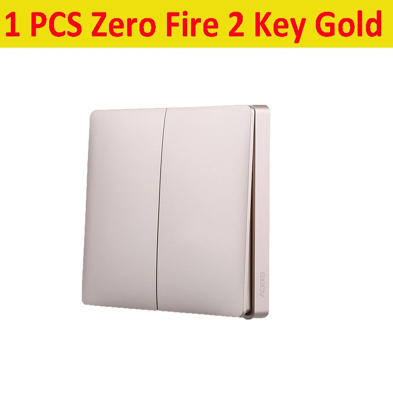 1PCS ZeroFire 2key AQara серебристый/Золотой беспроводной умный настенный выключатель одиночный/ноль огонь свет Swich приложение дистанционное управление Интеллектуальный связь умный переключатель - Цвет: 1PCS ZeroFire 2key