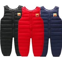 1 2 3 4 years winter keep warm boys girls overalls cartoon bear can be open gear toddler children sleeveless jumpsuit